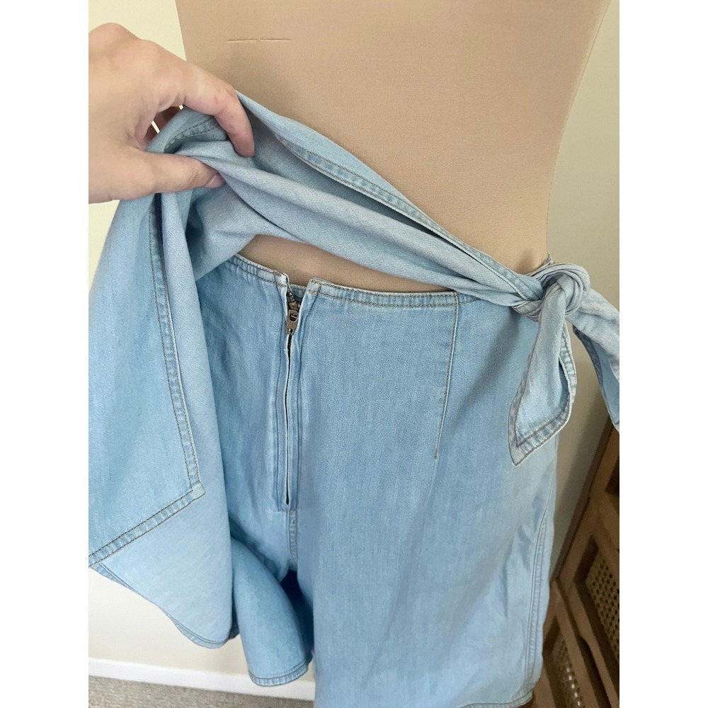 Vintage 90s Liz Wear Denim Wrap Skort - Picture 5 of 7